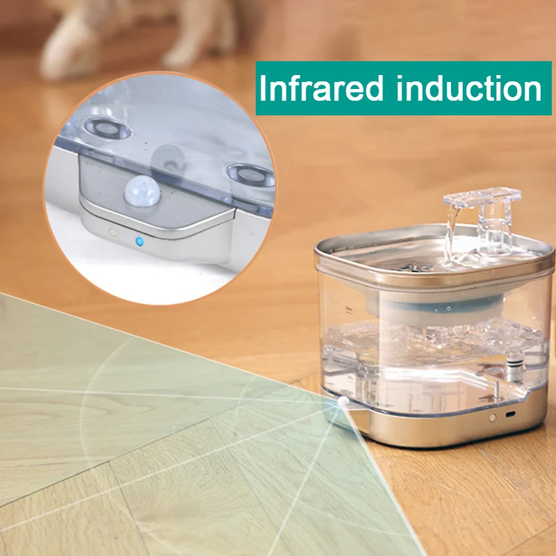 Pet Water Fountain - 무선 고양이 물 분수, 충전식 스마트
